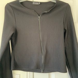 prettylittlething zip up cardigan